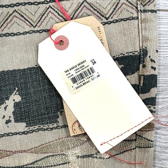 Current/Elliott The Ankle Skinny Vintage Tribal Destroy Jeans Size 24 NWT $218 - Picture 13 of 13